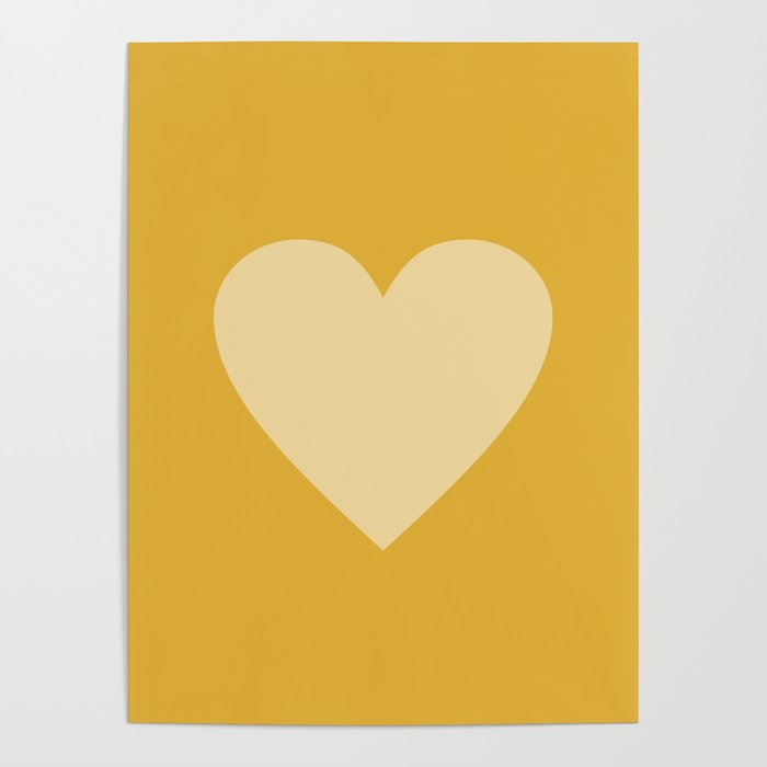 Cute Minimal Heart in Mustard Poster Gallery Image 4