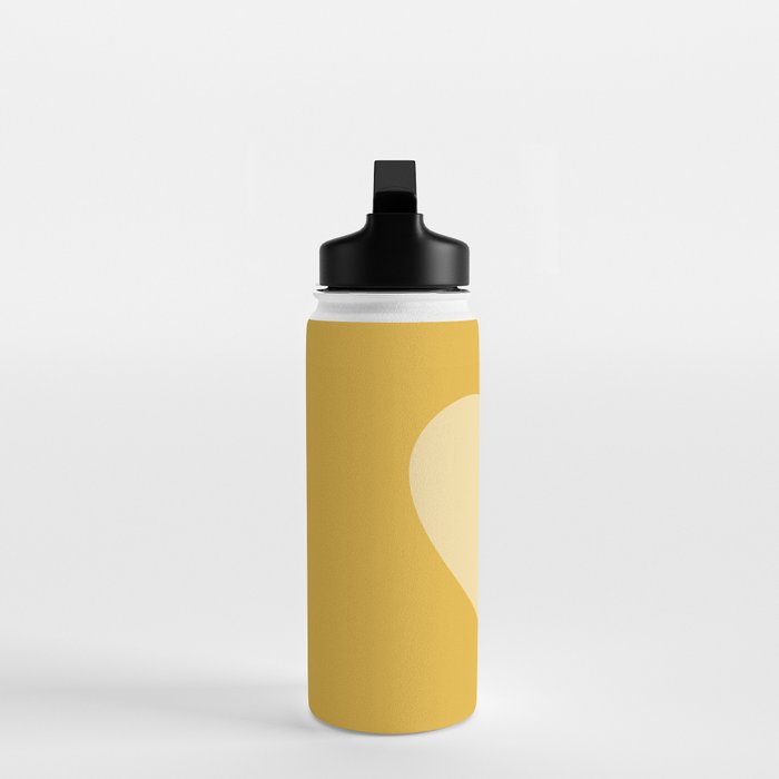 Cute Minimal Heart in Mustard Water Bottle Gallery Image 3