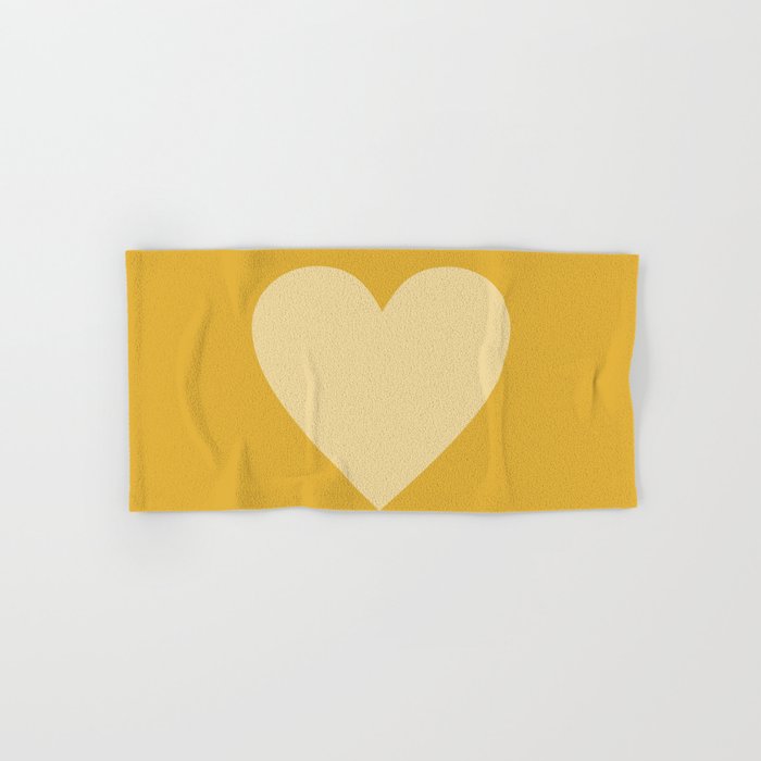 Cute Minimal Heart in Mustard Bath Towel Gallery Image 1