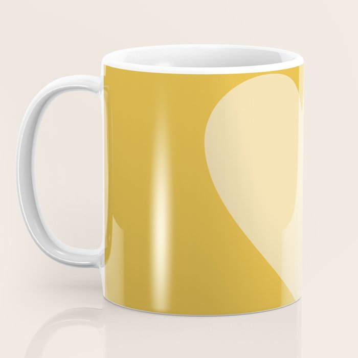 Cute Minimal Heart in Mustard Coffee Mug Gallery Image 3