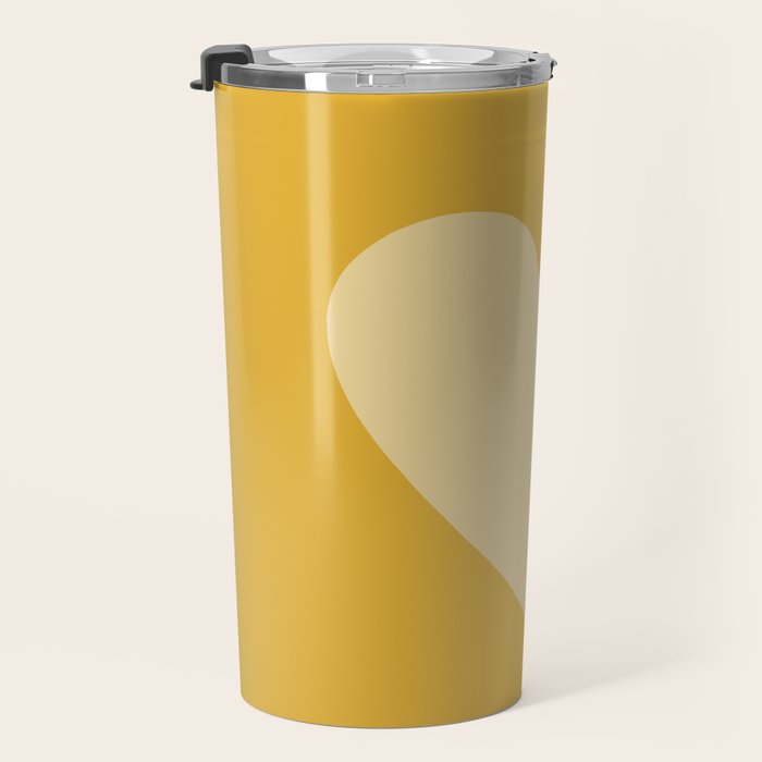 Cute Minimal Heart in Mustard Travel Mug Gallery Image 3