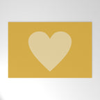 Cute Minimal Heart in Mustard Welcome Mat Gallery Image 1