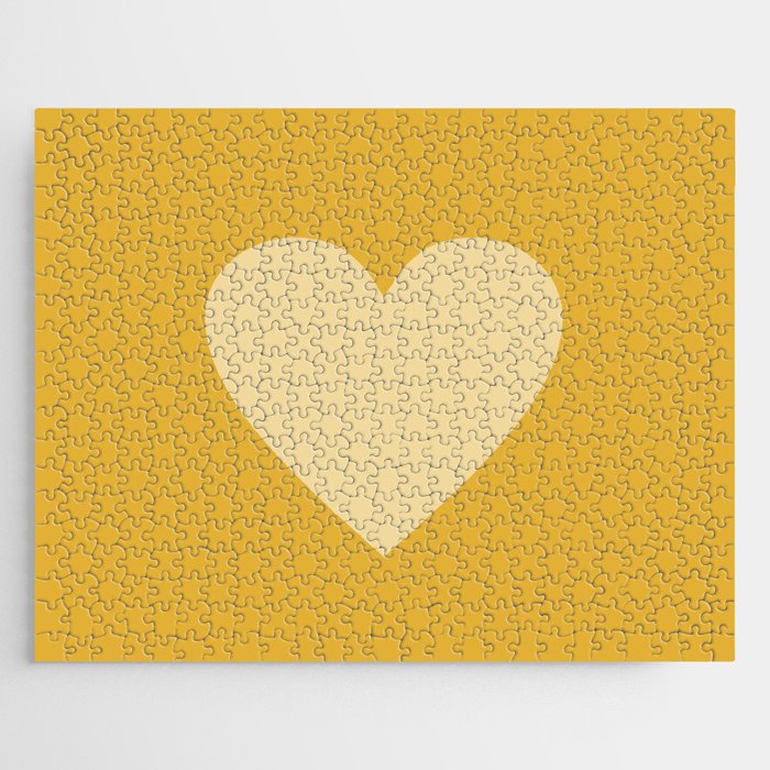 Cute Minimal Heart in Mustard Jigsaw Puzzle Gallery Image 1