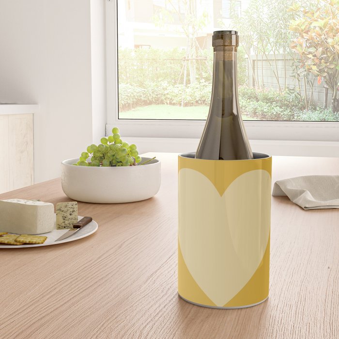 Cute Minimal Heart in Mustard Wine Chiller Gallery Image 4