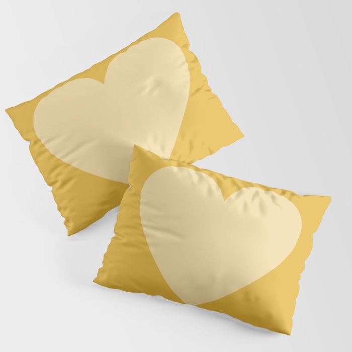 Cute Minimal Heart in Mustard Pillow Sham Gallery Image 1