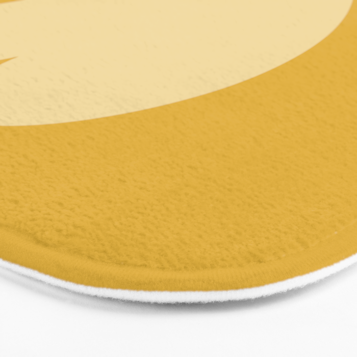 Cute Minimal Heart in Mustard Bath Mat Gallery Image 3