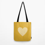Cute Minimal Heart in Mustard Tote Bag Gallery Image 2