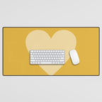 Cute Minimal Heart in Mustard Desk Mat Gallery Image 1