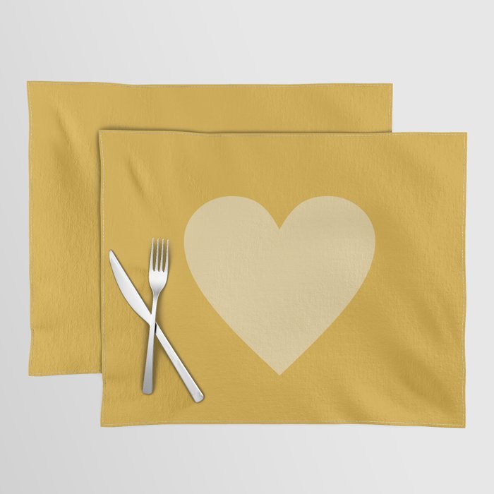 Cute Minimal Heart in Mustard Placemat Gallery Image 1