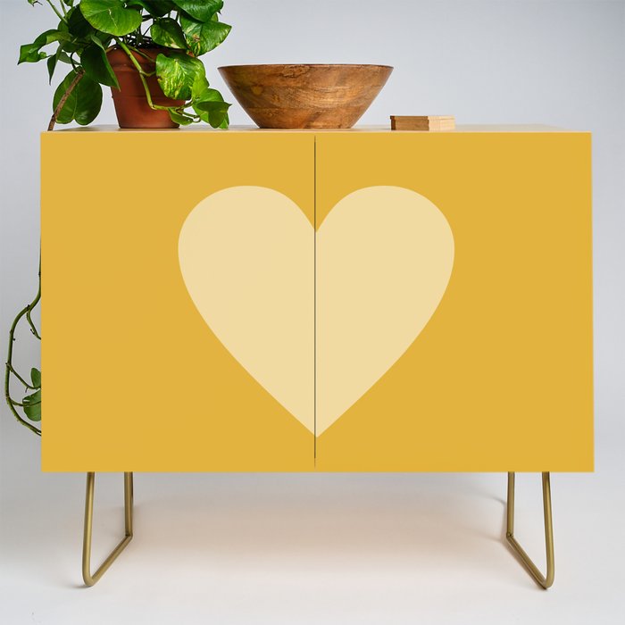 Cute Minimal Heart in Mustard Credenza Gallery Image 1