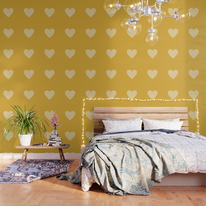 Cute Minimal Heart in Mustard Wallpaper Gallery Image 3
