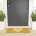 Cute Minimal Heart in Mustard Welcome Mat Gallery Image 3