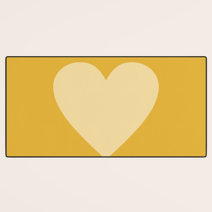 Cute Minimal Heart in Mustard Desk Mat Gallery Image 3