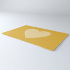 Cute Minimal Heart in Mustard Rug Gallery Image 3