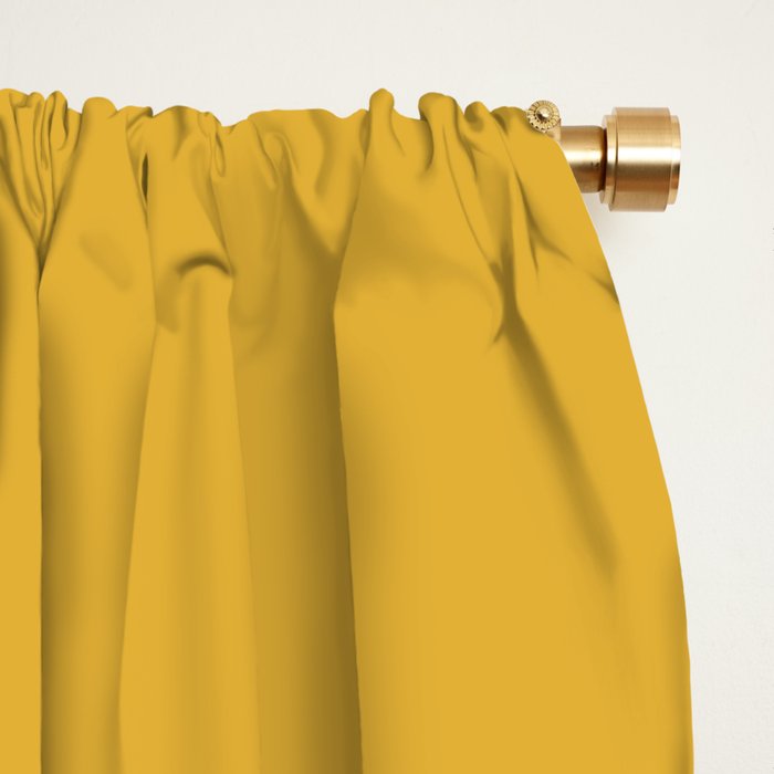 Cute Minimal Heart in Mustard Window Curtain Gallery Image 2