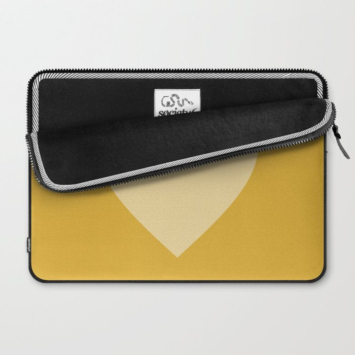Cute Minimal Heart in Mustard Laptop Sleeve Gallery Image 2
