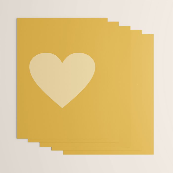 Cute Minimal Heart in Mustard Wrapping Paper Gallery Image 3