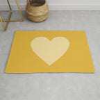 Cute Minimal Heart in Mustard Rug Gallery Image 1