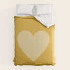 Cute Minimal Heart in Mustard Comforter Gallery Image 6