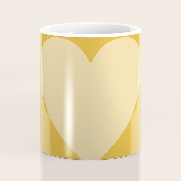 Cute Minimal Heart in Mustard Coffee Mug Gallery Image 4