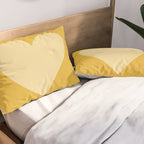 Cute Minimal Heart in Mustard Pillow Sham Gallery Image 2