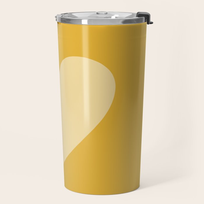 Cute Minimal Heart in Mustard Travel Mug Gallery Image 2