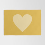 Cute Minimal Heart in Mustard Rug Gallery Image 2