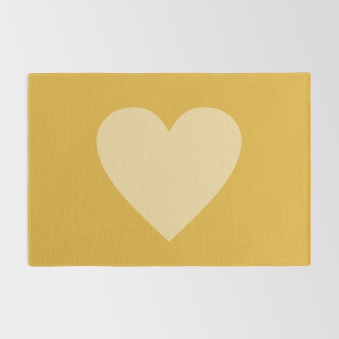 Cute Minimal Heart in Mustard Rug Gallery Image 2