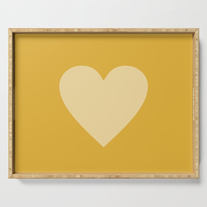 Cute Minimal Heart in Mustard Serving Tray Gallery Image 1