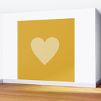Cute Minimal Heart in Mustard Wall Mural Gallery Image 2