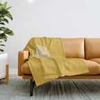 Cute Minimal Heart in Mustard Throw Blanket Gallery Image 1