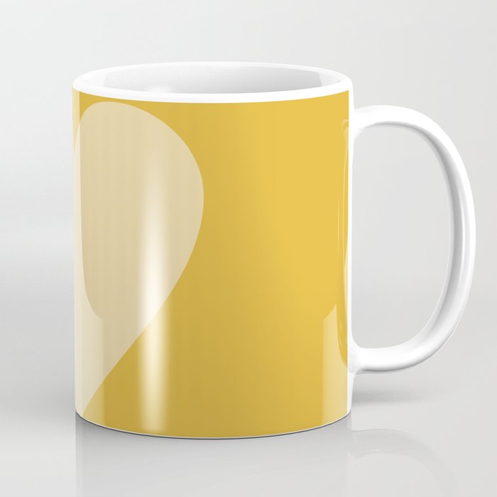 Cute Minimal Heart in Mustard Coffee Mug Gallery Image 1