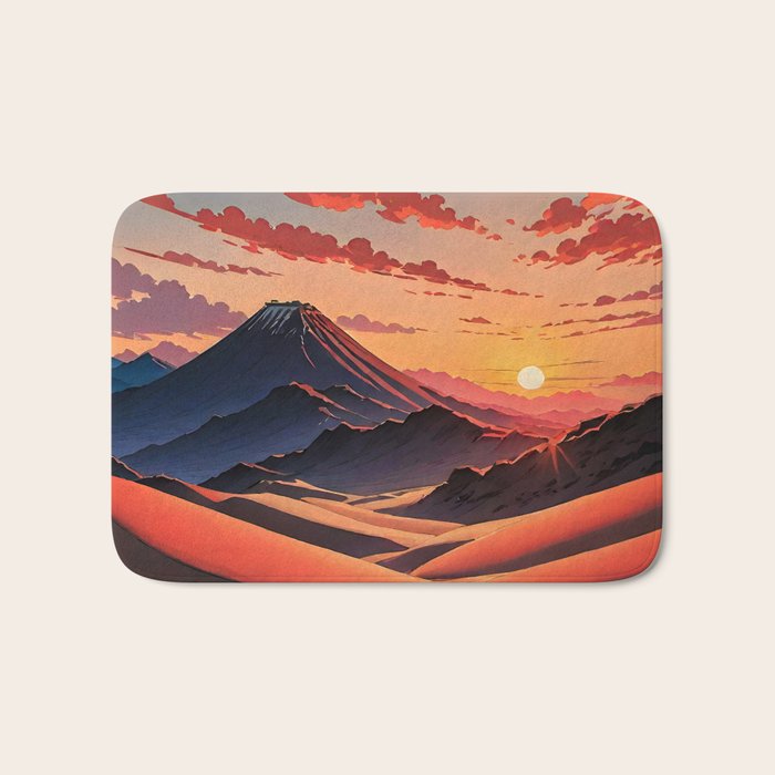 Walk to Kaniji - A Contemporary Ukiyo-e Nature Landscape Bath Mat Gallery Image 1
