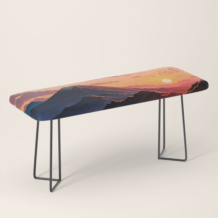 Walk to Kaniji - A Contemporary Ukiyo-e Nature Landscape Bench Gallery Image 1