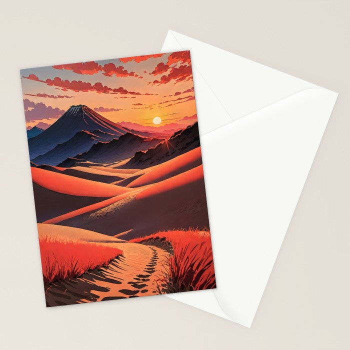 Walk to Kaniji - A Contemporary Ukiyo-e Nature Landscape Stationery Card Gallery Image 2