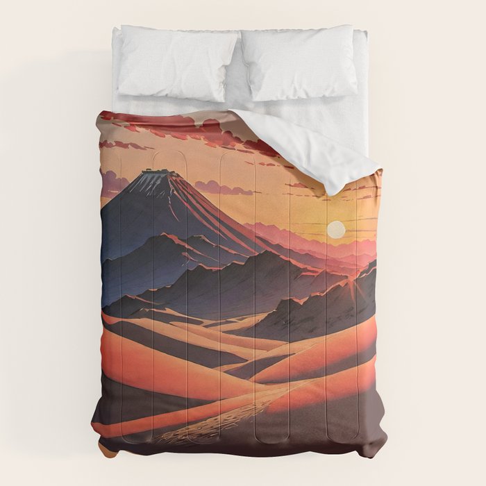 Walk to Kaniji - A Contemporary Ukiyo-e Nature Landscape Comforter Gallery Image 1