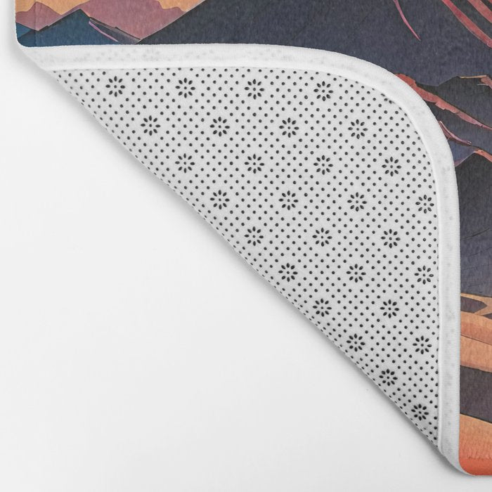 Walk to Kaniji - A Contemporary Ukiyo-e Nature Landscape Bath Mat Gallery Image 2