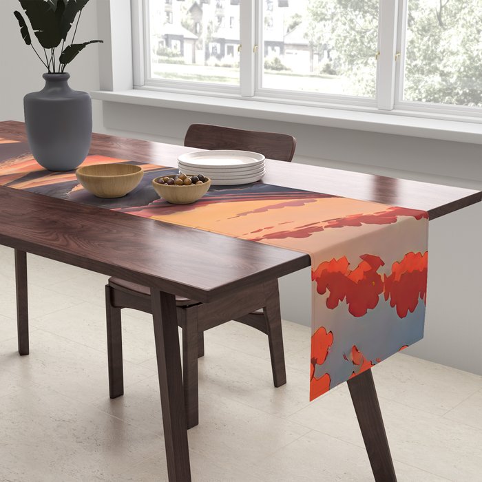 Walk to Kaniji - A Contemporary Ukiyo-e Nature Landscape Table Runner Gallery Image 2