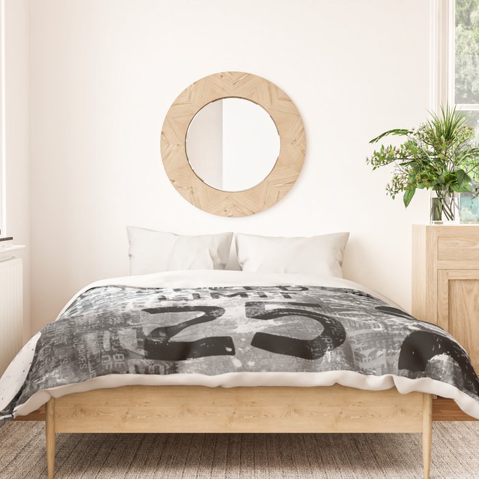 Urban Street Art Numbers And Text Fragments Duvet Cover Gallery Image 3