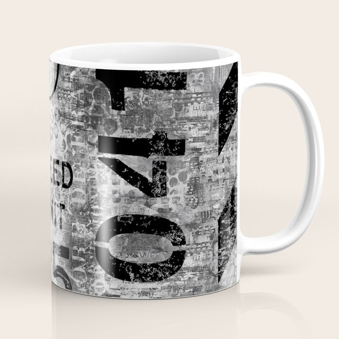 Urban Street Art Numbers And Text Fragments Coffee Mug Gallery Image 1