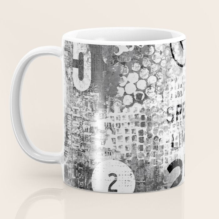 Urban Street Art Numbers And Text Fragments Coffee Mug Gallery Image 3