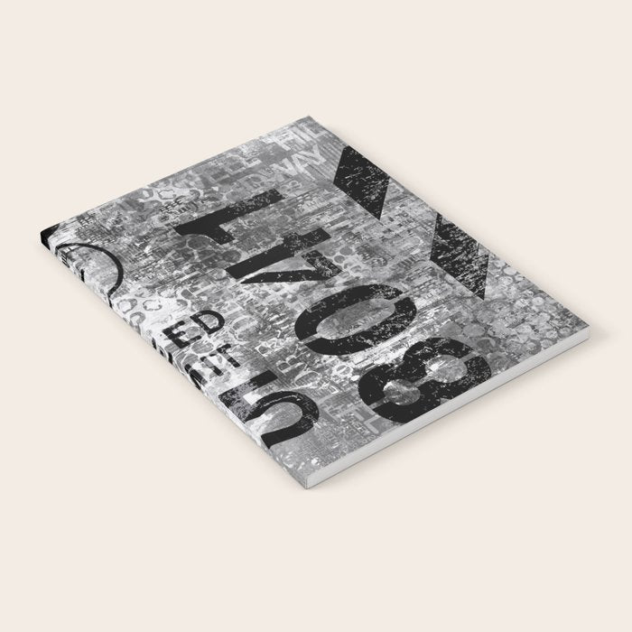 Urban Street Art Numbers And Text Fragments Notebook Gallery Image 1