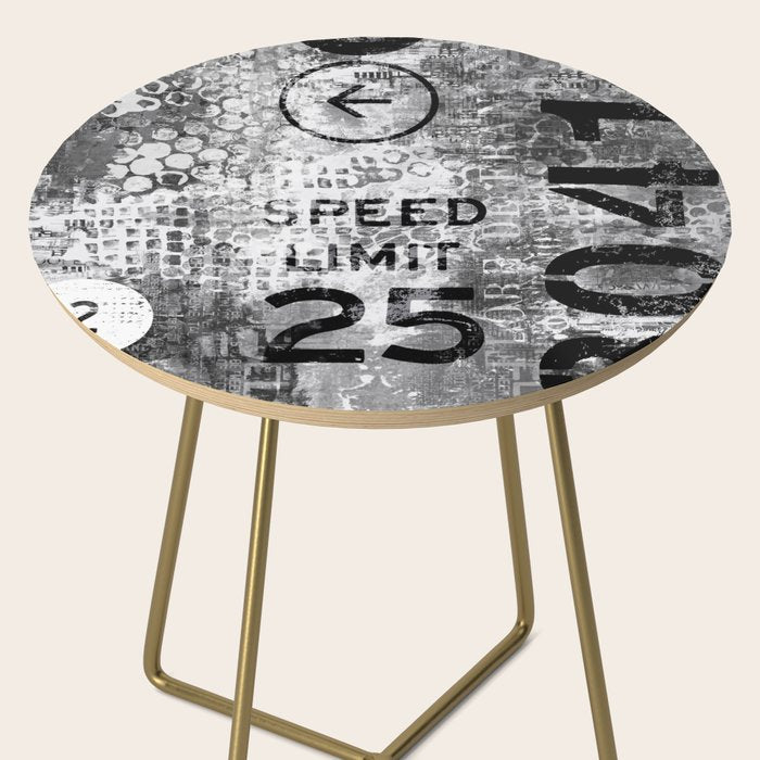 Urban Street Art Numbers And Text Fragments Side Table Gallery Image 2