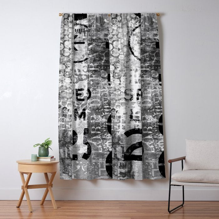 Urban Street Art Numbers And Text Fragments Window Curtain Gallery Image 1