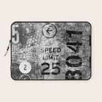 Urban Street Art Numbers And Text Fragments Laptop Sleeve Gallery Image 1
