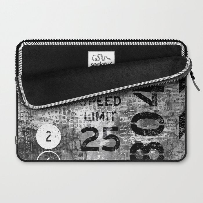 Urban Street Art Numbers And Text Fragments Laptop Sleeve Gallery Image 2