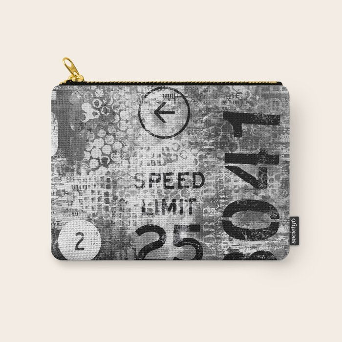 Urban Street Art Numbers And Text Fragments Carry All Pouch Gallery Image 1