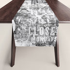 Urban Street Art Numbers And Text Fragments Table Runner Gallery Image 1