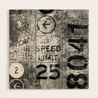 Urban Street Art Numbers And Text Fragments Wood Wall Art Gallery Image 1