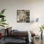 Urban Street Art Numbers And Text Fragments Wood Wall Art Gallery Image 2